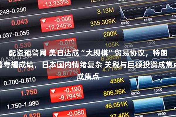 配资预警网 美日达成“大规模”贸易协议，特朗普夸耀成绩，日本国内情绪复杂 关税与巨额投资成焦点