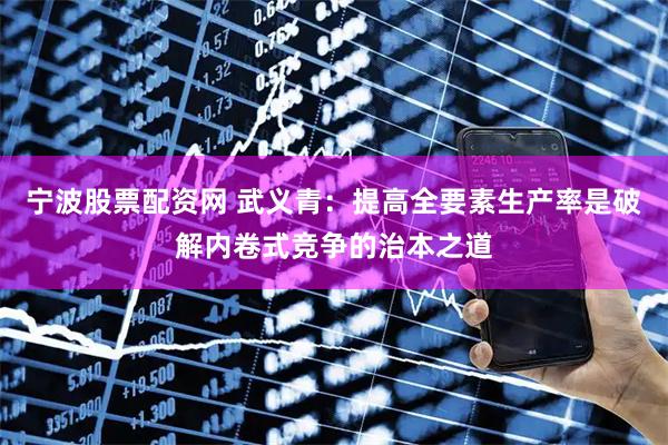 宁波股票配资网 武义青：提高全要素生产率是破解内卷式竞争的治本之道